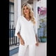 thumbnail image 4 of Blusas Elegantes e Informales para Mujer, de 1/2, para Trabajo, Oficina, de , con Cuello en V, Blancas, Talla L, 4 of 9