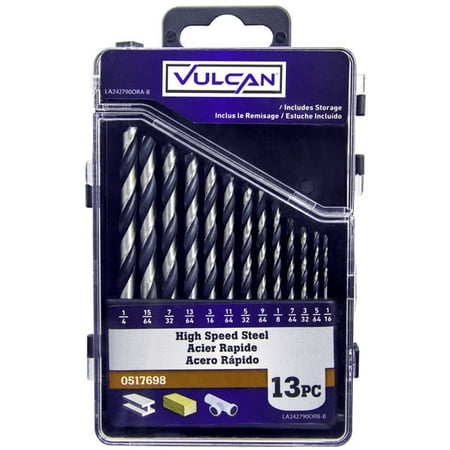

Vulcan 242790OR Jobber Length Drill Set High Speed Steel 1/16 - 1/4 13 Pieces
