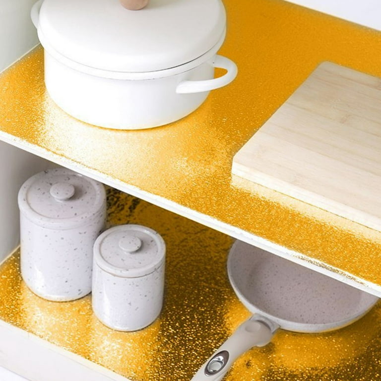 Gold Self Adhesive Wallpaper Metal Look Kitchen Oil Waterproof