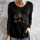 thumbnail image 2 of Camiseta de mujer Camisetas divertidas lindas de manga larga de otoño Camiseta Hearth Love Camiseta de regalo Tops Blusa Regalo para parejas Pompotops  gfhjh15575, 2 of 4