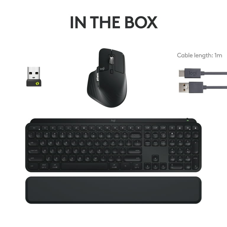 Logitech MX Keys S Combo, Wireless Keyboard and Mouse, Palm Rest