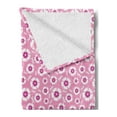 thumbnail image 2 of Dragonfly Soft Flannel Fleece Throw Blanket, Bugs with Wings Silhouettes with Petals on Pastel Background, Cozy Plush for Indoor and Outdoor Use, 50" x 70", Pale Pink Purple, by Ambesonne, 2 of 5