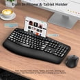 thumbnail image 3 of Combo de teclado y mouse inalámbricos Faadar ergonómico 2.4G de 6 botones, 3 of 8