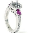 thumbnail image 2 of Pompeii 3/4ct Pink Sapphire & Diamond Engagement Ring Semi Mount 14K White Gold (G/H,SI), 2 of 3