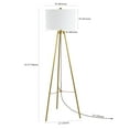 thumbnail image 3 of SAFAVIEH Falco 60 in. Glam Gold Iron Floor Lamp with White Cotton Shade, 3 of 6