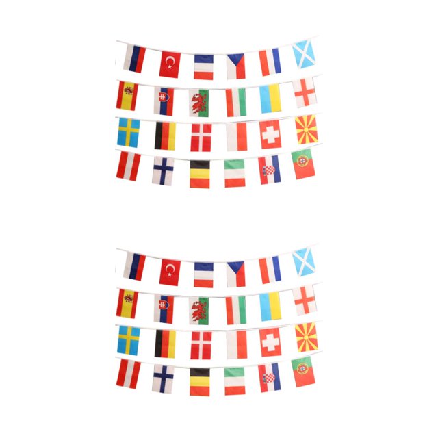 Bearachild Bandera de cuerda Banderas de las naciones Copa de Europa Banderín de jardín Reunión 7/Copa de Europa 2Conjunto