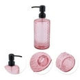 thumbnail image 5 of Unique Bargains 1 Pc Elegant Vertical Pattern Soap Pump Dispenser for Bathroom 16.9oz Pink Black, 5 of 6