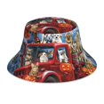 thumbnail image 1 of Fotbe Halloween Pets Pumpkins Sombrero Tipo Pescador con Estampado – Sombrero de Sol de Algodón de Moda para Playa, Golf, Pesca, 1 of 6