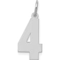 thumbnail image 1 of Sterling Silver Silver/Rhodium-Plated Polished Number 4 Charm (21 X 8) Made In United States qms04, 1 of 2