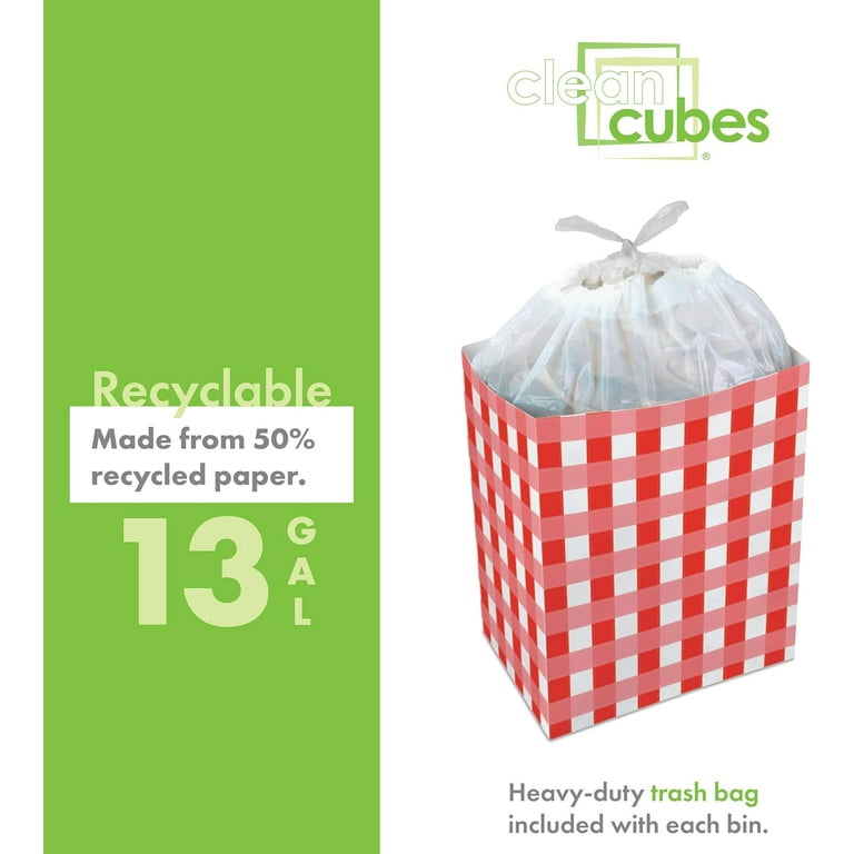 Clean Cubes (Multi-Liner) 30 Gallon Trash Cans & Recycle Bins for Sanitary  Garbage Disposal. Disposable Containers for Parties, Events, Recycling, and