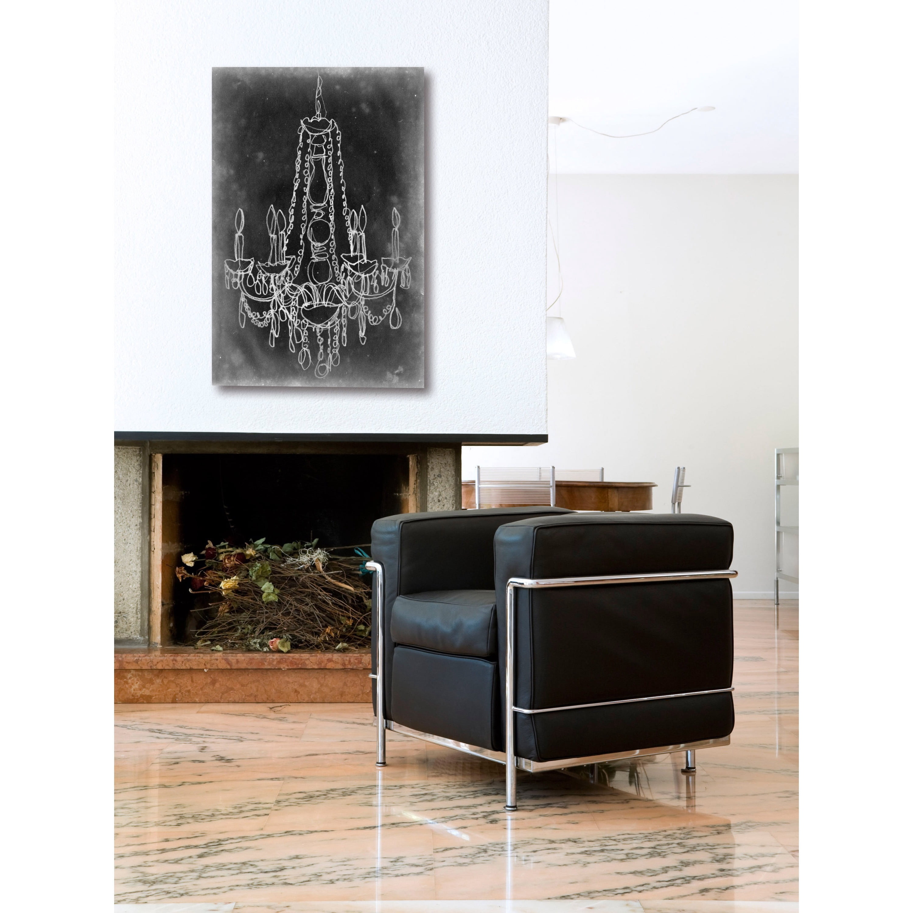 Marmont Hill "Chalkboard Chandelier I" Painting Print on Wrapped Canvas
