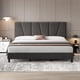 thumbnail image 2 of Yeshouse Marco de cama con cabecera ajustable, moderno marco de cama doble tapizado en lino con plataforma y soporte de listones de madera, no necesita somier, 2 of 8
