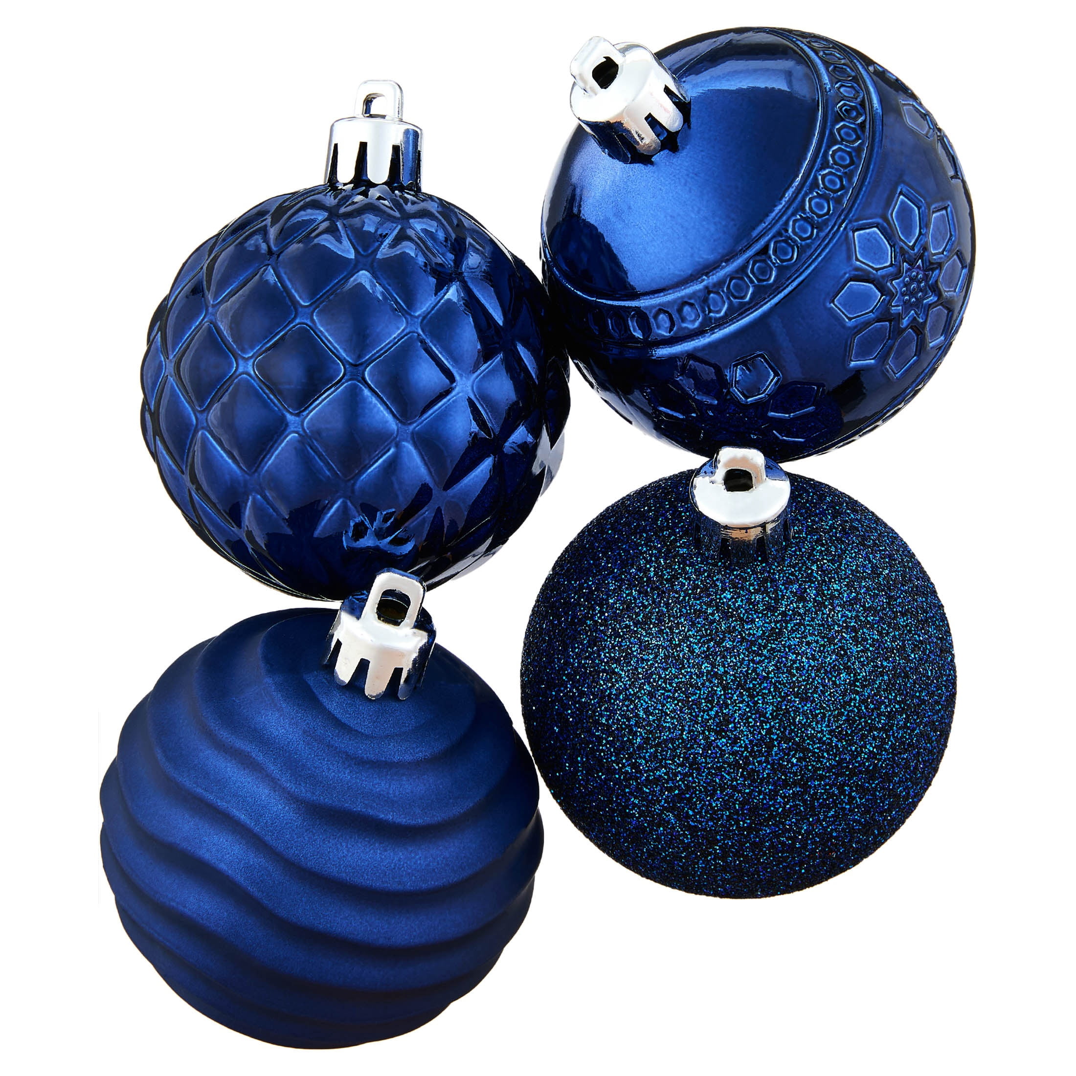 24-Count Navy Ball Shatterproof Christmas Ornaments, 2.8", by Holiday Time