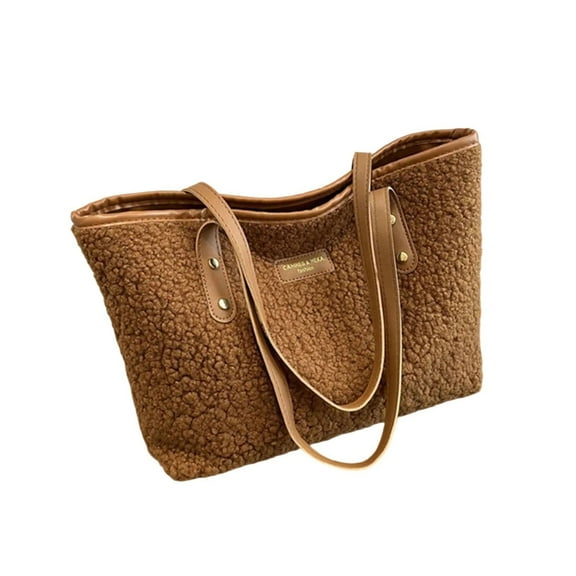 Huhudde Stylish And Practical Commuters Shoulder Bag With Plush Underarm Bags Shopping Handbag For Office And Casual Travel