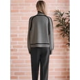 thumbnail image 6 of Female Mock Neck Pullover Sweaters Casual Fall Winter Long Sleeve Color Block Loose Knitted Tops Gray M, 6 of 9
