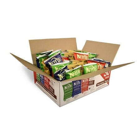 - Kettle Brand Potato Chips Variety Pack (Sea Salt & Vinegar, Krinkle Salt & Pepper, Backyard BBQ, Jalapeno), 1.5 Oz, 30 Ct