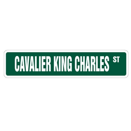 Cavalier King Charles Cotton Stockings - CAVALIER KING CHARLES Street Sign dog purebred pet lover animal | Indoor/Outdoor | 24