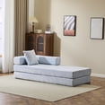 thumbnail image 2 of Miniyam 4 in 1 Convertible Floor Sofa Bed, Chenille Floor Couch with Armrest, Pillow for Living Room, Sky Blue, 2 of 8