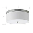 thumbnail image 3 of Linea di Liara Occhio Brushed Nickel 15" Flush Mount Ceiling Light Fixture Overhead Lights for Ceilings Kitchen Hallway Bedroom Bathroom Ceiling Light Fixtures, White Fabric Shade,, 3 of 5