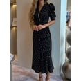 thumbnail image 6 of Women'S Maxi Dress Short Sleeves Wrap V Neck Long Dresses Black S, 6 of 9