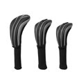 thumbnail image 2 of 3Pcs Golf Head Cover PU Golf covers with Interchangeable Number Tag for Black, 2 of 9