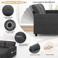 thumbnail image 3 of ACMEASE 84" L-Shaped Pull Out Sofa Bed w/Storage Chaise, Tufted Sectional Sofa w/USB Port, Fabric Sleeper Couch w/Cup Holders for Living Room, Grey, 3 of 7
