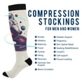 thumbnail image 2 of FORMRS Womens Knee High Socks Casual Long Thick Travel Daily Wear, 1 Pair, Orange Astronaut Planet, 2 of 6
