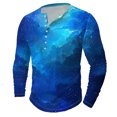 thumbnail image 1 of FAIWAD Plus Size Tops for Men Long Sleeve Button Pullover Casual Slim Comfy Basic Stretch Workout Shirts, 1 of 4