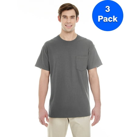 Mens Heavy Cotton T-Shirt with a Pocket 3 Pack
