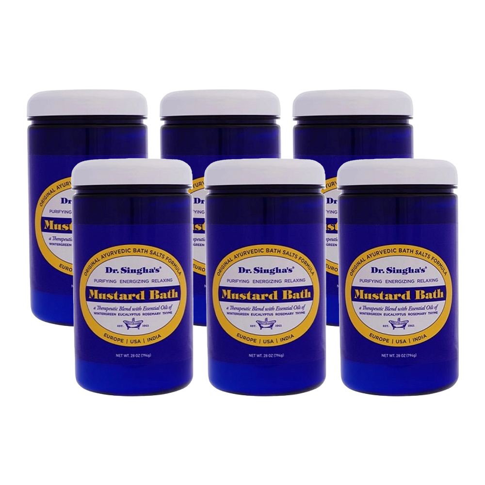 Dr. Singha's Mustard Bath Salts, Therapeutic Bath Detox 28 oz ( 6 Pack