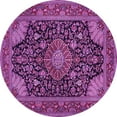 thumbnail image 1 of Ahgly Company Indoor Round Medallion Purple Traditional Area Rugs, 7' Round, 1 of 4