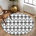 thumbnail image 2 of Round Rugs 5 Ft, Vintage Bohemia Non Slip Area Rugs for Kitchen Bedroom Entryway, Abstract Geometric Art Simple Boho Dark Gray Washable Carpet Runner Rug Floor Mats for Bedroom Home Decor, 2 of 8