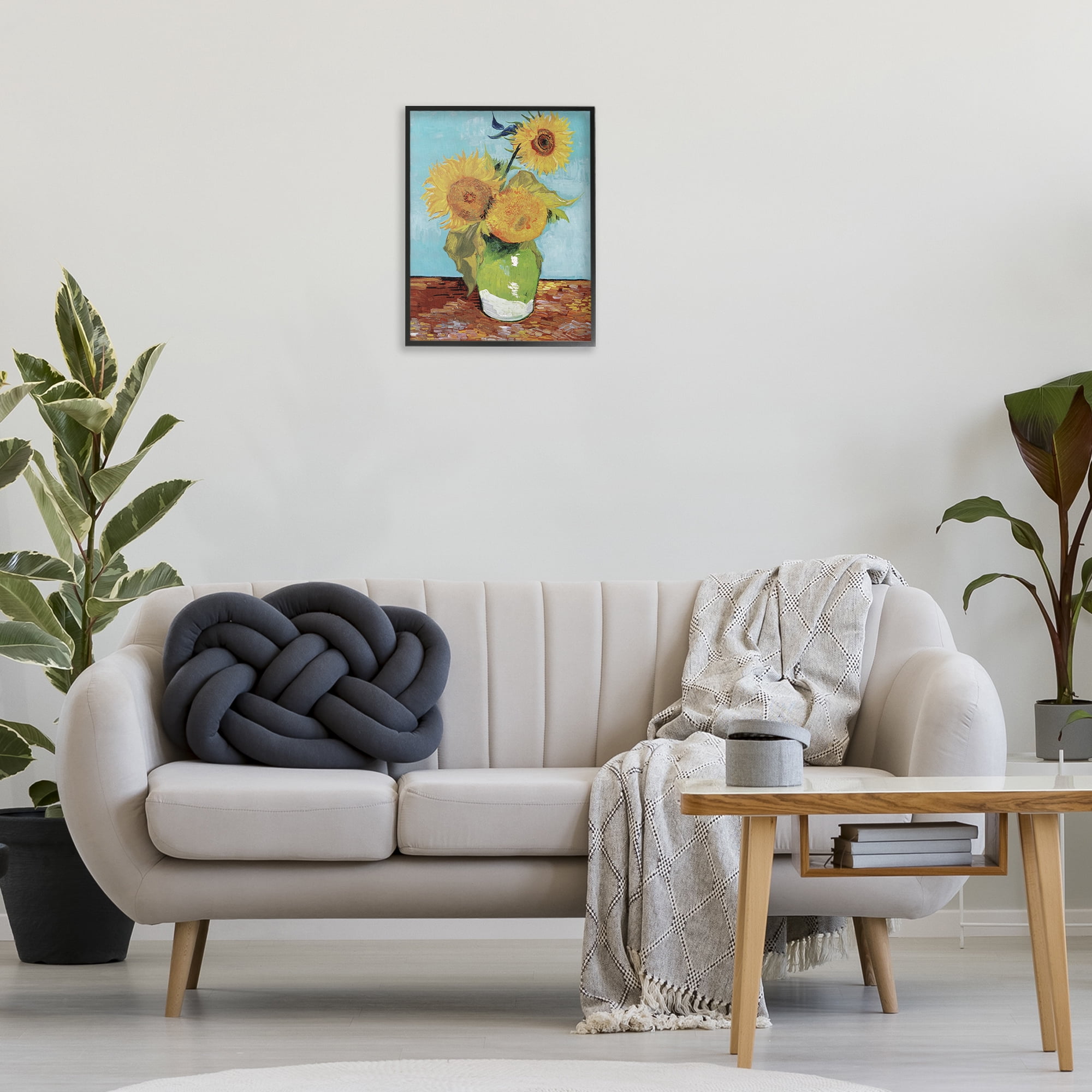 Stupell Industries Van Gogh Sunflowers Botanical & Floral Painting Black Framed Art Print Wall Art, 16 x 20