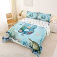 thumbnail image 2 of Erosebridal Watercolor Coral Jellyfish Queen Comforter Set For Boys,Sea Wildlife Axolotl Ocean Turtle Bedding Comforter Set For Kids,Initial Letter B Theme,Reversible 3-Piece, 2 of 7
