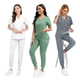 thumbnail image 6 of weVSwe BlueScrubs for Women Set - V-Neck Top and Jogger Pants - 94% Polyester & 6% Spandex, Quick Dry Fabric, 6 of 7