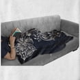 thumbnail image 6 of Zodiac Soft Flannel Fleece Throw Blanket, Swirling Victorian Inspired Royal Flowers for Aquarius Retro Art Image, Cozy Plush for Indoor and Outdoor Use, 70" x 90", Blue Grey, by Ambesonne, 6 of 6