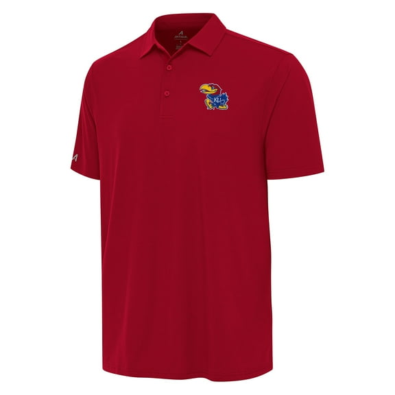 Men's Antigua Red Kansas Jayhawks Era Polo