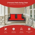 thumbnail image 6 of YYAo Porch Swing Chairs,Backyard Porch Swings,2-Person Patio Rattan Porch Swing with Cushions-Red, 6 of 11