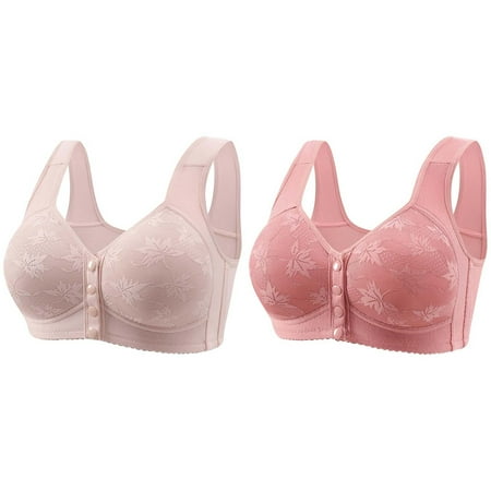 Baodmurt Cotton Bras Set for Women Lounge & Sleep Full-Figure Front Closure Lingerie  Underwear  Purple 34B