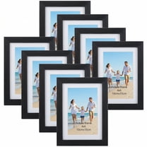 8-Pack 4x6 Black Picture Frames, Fits 4x6 with Mat or 5x7 without