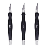 Excel Blades Fit Grip Craft Knife with #11 Blade and Safety Cap, Black, 3 Pack