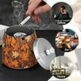 thumbnail image 4 of Yayeee Ashtray with Lid for Cigarette Smokeless Stainless Steel Home Ash Holder, Fall Pattern, 4 of 7