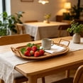 thumbnail image 7 of Boovnll Serving Tray, Woven Storage Tray with Handles Rattan Look, Decorative Wicker Basket Tray for Fruit Bread Table Counter Home Kitchen,13x9in, 7 of 7