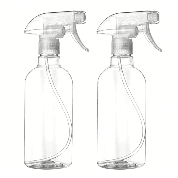 ACDANC 2 Pack Spray Bottles for Cleaning 16.9 oz/500 ml Water Empty Spray Bottle Heavy Duty Plastic Clear Squirt Mist Spray Bottle with Nozzle for Hair, Plants, Pets, Alcohol Sprayer