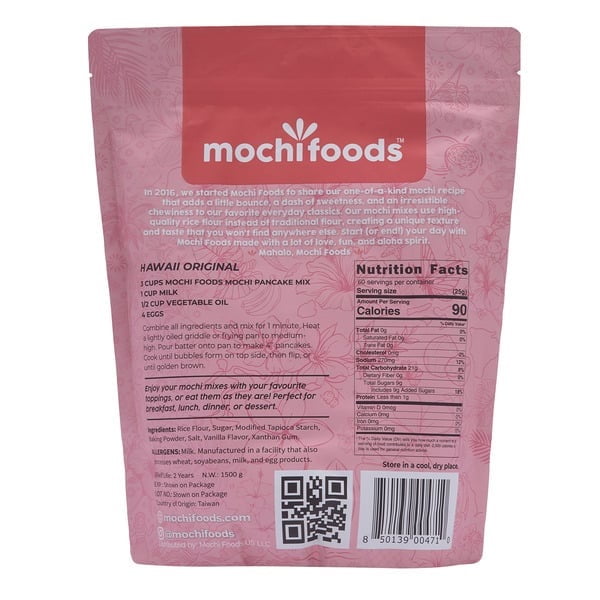 Mochi Foods Mochi Pancake & Waffle Mix, Hawaii Original (3.3 Pounds)