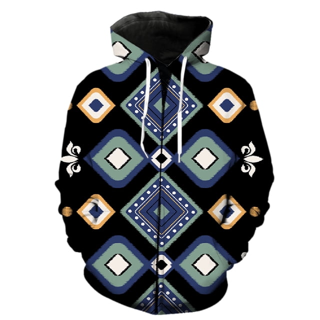 Sudadera con capucha unisex con cremallera y estampado 3D de tribus primitivas étnicas, ideal para adolescentes, gran oferta 2024, divertida, estilo hip hop.