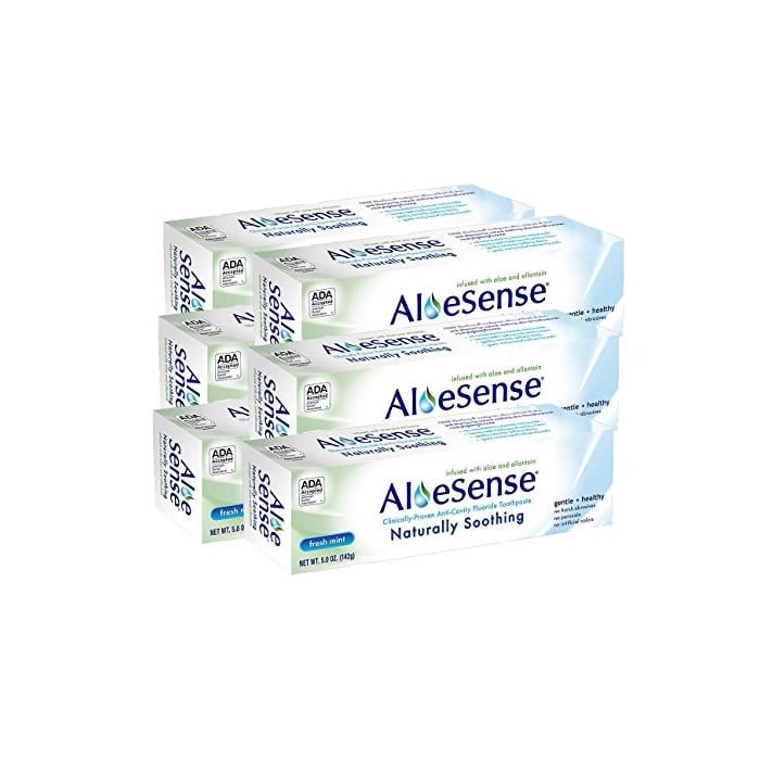 AloeSense Naturally Soothing Fluoride Toothpaste, Fresh Mint, 5 oz (6