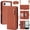 Brown, variant on Rugged Wallet Case for iPhone Air, PU Leather + TPU Phone Cover with Shoulder Strap Kickstand Zipper Pocket Card Slots Cash Pocket RFID Blocking & Hidden Make-up Mirror, Black