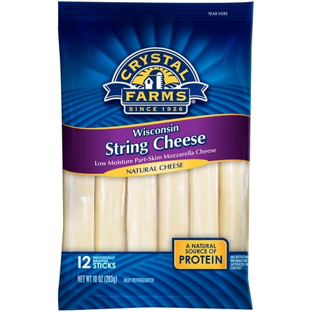 Crystal Farms® Wisconsin Mozzarella String Cheese 12 ct Bag