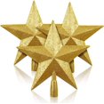 thumbnail image 1 of Bienvenido 3 piezas de 10 pulgadas con purpurina para la parte superior del árbol de Navidad, estrella de plástico para la decoración del árbol de Navidad, 1 of 7